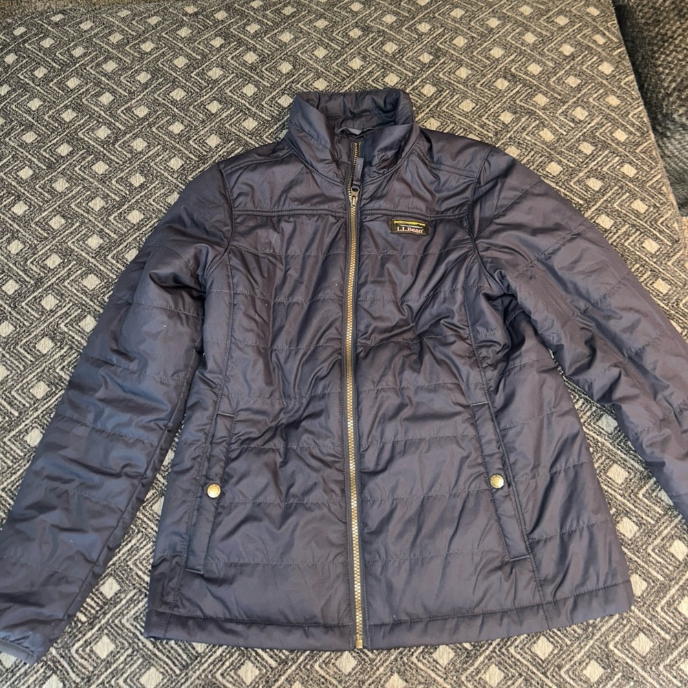 LL Bean full zip closure jacket womens small navy blue